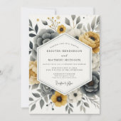 Invitation Mustard Yellow Botanical Romance Wedding (Devant)