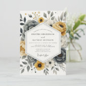 Invitation Mustard Yellow Botanical Romance Wedding (Debout devant)