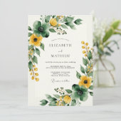 Invitation Mustard Yellow Exquisite Forest Wedding (Debout devant)