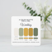 Invitation Mustard Yellow Olive Green Wedding Palette Card (Debout devant)