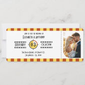 Invitation Mustard Yellow, Rust & Navy Cinema Ticket Wedding (Devant)