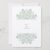 Invitation Musulman Dusty Sage Mandala Mariage (Dos)