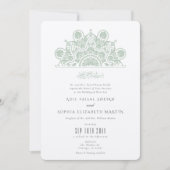 Invitation Musulman Dusty Sage Mandala Mariage (Devant)