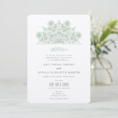 Invitation Musulman Dusty Sage Mandala Mariage (Debout devant)
