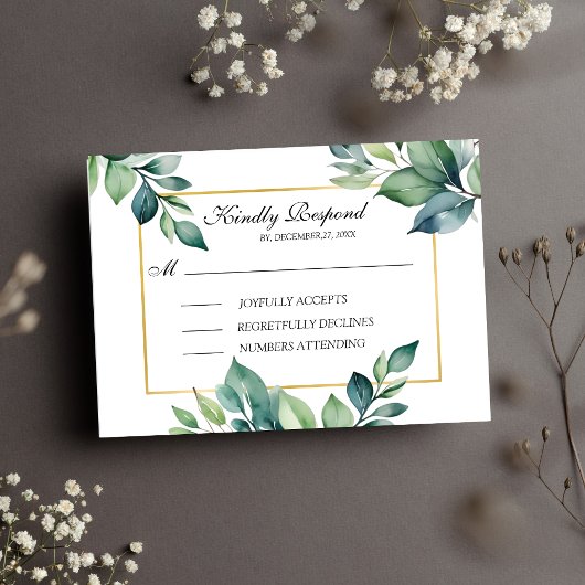Invitation musulmane Feuille Eucalyptus moderne