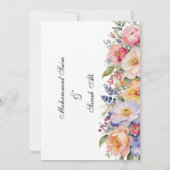 Invitation musulmane islamique moderne rose floral (Dos)