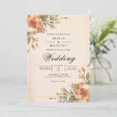 Invitation Muted Blossom Arch Flourish Wedding (Debout devant)