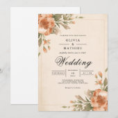 Invitation Muted Blossom Arch Flourish Wedding (Devant / Derrière)
