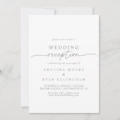 Invitation Muted Gray Simple Minimalist Wedding Reception (Devant)