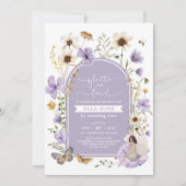 Invitation Muted Lilac Boho Fée Fleur sauvage Fille Anniversa (Devant)