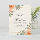 Invitation Muted Orange Blossom Arch Wedding (Debout devant)