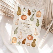 Invitation Muted Pumpkin and Gourd Thanksgiving Dinner