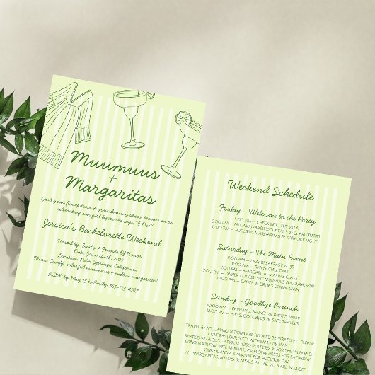 Invitation Muumuus & Margaritas Green Bachelorette Weekend