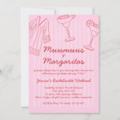 Invitation Muumuus & Margaritas Pink & Red Bachelorette (Devant)