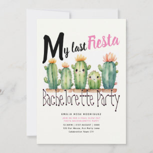 Invitation My Dernier Fiesta Bachelorette Party Cactus thème