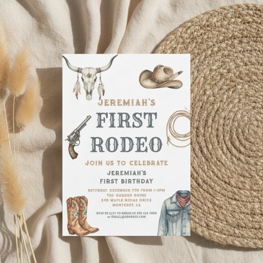 Invitation My First Rodeo Cowboy 1st Birthday