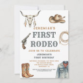 Invitation My First Rodeo Cowboy 1st Birthday (Devant)