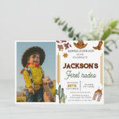 Invitation My First Rodeo Cowboy photo 1er anniversaire (Debout devant)