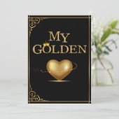 Invitation My Golden Heart Valentine's Day Card Design (Debout devant)