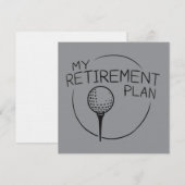 Invitation My Retirement Plan Funny Saying Golfing Golfer  (Devant / Derrière)
