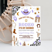 Invitation My Second Rodeo Cowgirl Southwestern Anniversaire