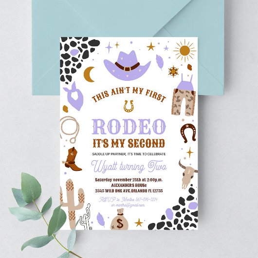 Invitation My Second Rodeo Cowgirl Southwestern Anniversaire