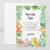 Invitation My Water Broke Dinosaur Baby shower Jeu (Devant / Derrière)