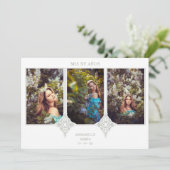 Invitation My XV Years Spanish 3 Photos Sage Lace Effet (Debout devant)