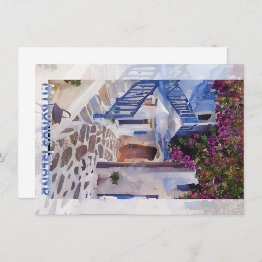 Invitation Myconos café tasse (Devant / Derrière)