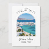 Invitation Mykonos Grèce Mariage Sauver la date (Devant)
