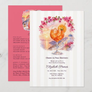 Invitation Mykonos Sunset Spritz Grèce Week-end Enterrement d