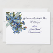 Invitation MYOSOTIS MONOGRAMME, CORTÈGE DE MARIAGE bleu or (Dos)