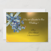 Invitation MYOSOTIS MONOGRAMMÉS FÊTE DE MARIAGE bleu jaune (Dos)
