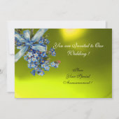 Invitation MYOSOTIS MONOGRAMMÉS FÊTE DE MARIAGE bleu jaune (Dos)