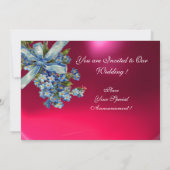 Invitation MYOSOTIS MONOGRAMMÉS FÊTE DE MARIAGE bleu rose (Dos)