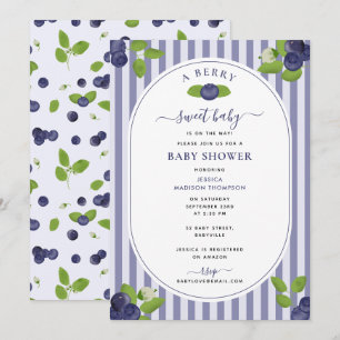Invitation Myrtilles Aquarelle Une Douce Baby Shower aux Frui