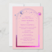 Invitation Mysic Chic Rose Purple Star Espace Photo (Devant)