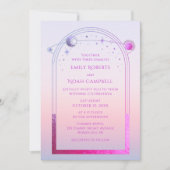 Invitation Mysic Chic Sunset Rose Star Moon Espace Photo (Devant)