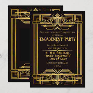 Invitation mystère d'anniversaire art déco 1920