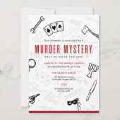 Invitation mystère de meurtre rouge et noir (Devant)