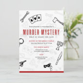 Invitation mystère de meurtre rouge et noir (Debout devant)