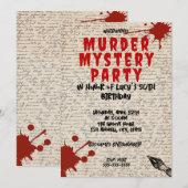 Invitation mystère de meurtre whodunit partie sanglante 40e 5 (Devant / Derrière)
