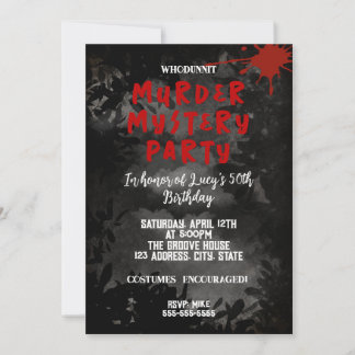 Invitation mystère de meurtre whodunit partie sanglante 40e 5