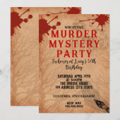 Invitation mystère de meurtre whodunit partie sanglante 40e 5 (Devant / Derrière)