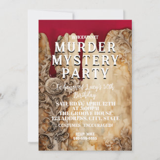Invitation mystère de meurtre whodunit partie sanglante 40e 5