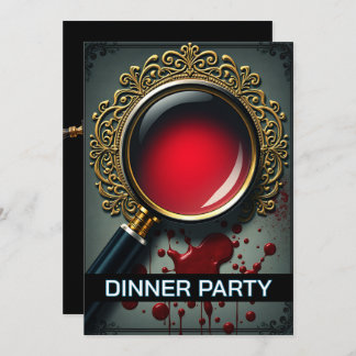 Invitation Mystère loupe indices de verre dîner soirée