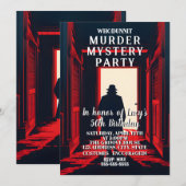 Invitation mystère policier dîner détective (Devant / Derrière)