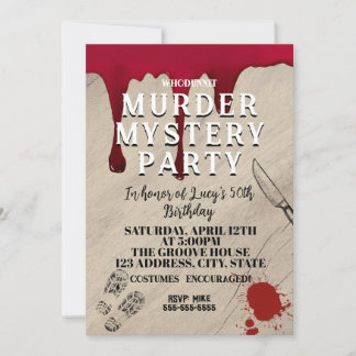 Invitation mystère policier meurtrier fête sanglante 40e 50e