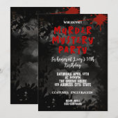 Invitation mystère policier whodunit soirée sanglante 40e 50e (Devant / Derrière)