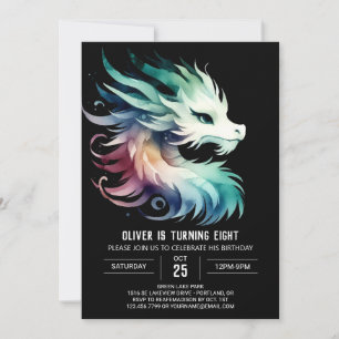 Invitation Mystérieux mignon dragon Anniversaire
